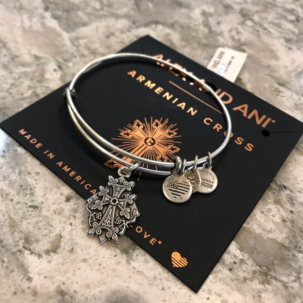 Alex and Ani silver Armenian cross bracelet